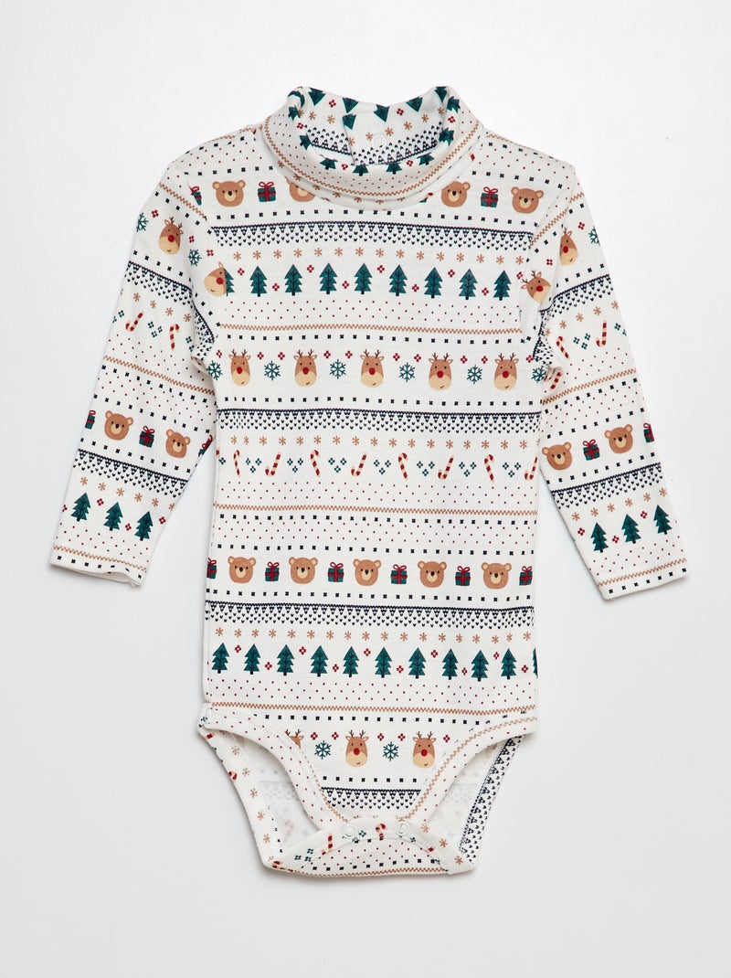 Lot de 3 bodies de Noël Vert/rouge/blanc - Kiabi