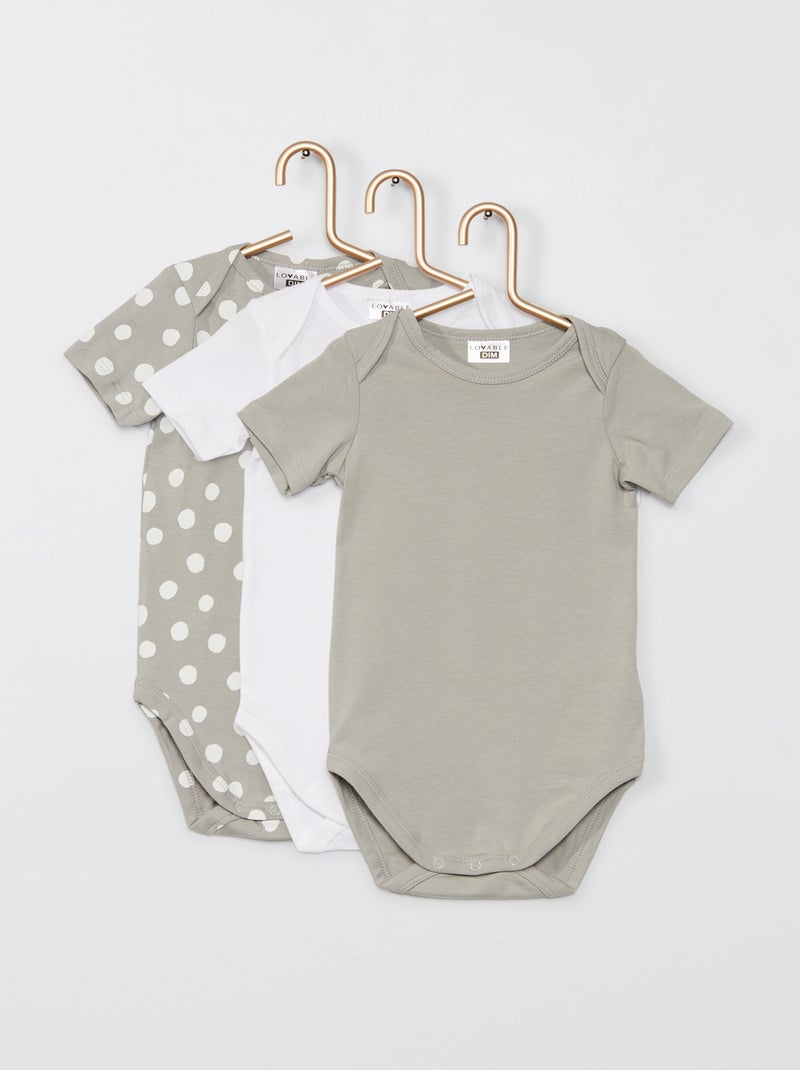 Lot de 3 bodies 'DIM' gris - Kiabi