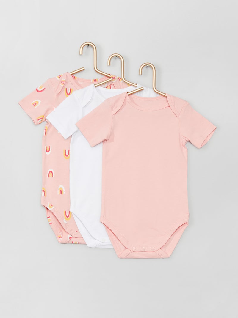 Lot de 3 bodies 'DIM' rose - Kiabi