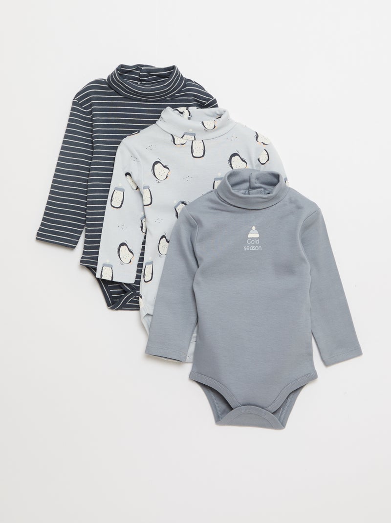 Lot de 3 bodies durable Bleu - Kiabi