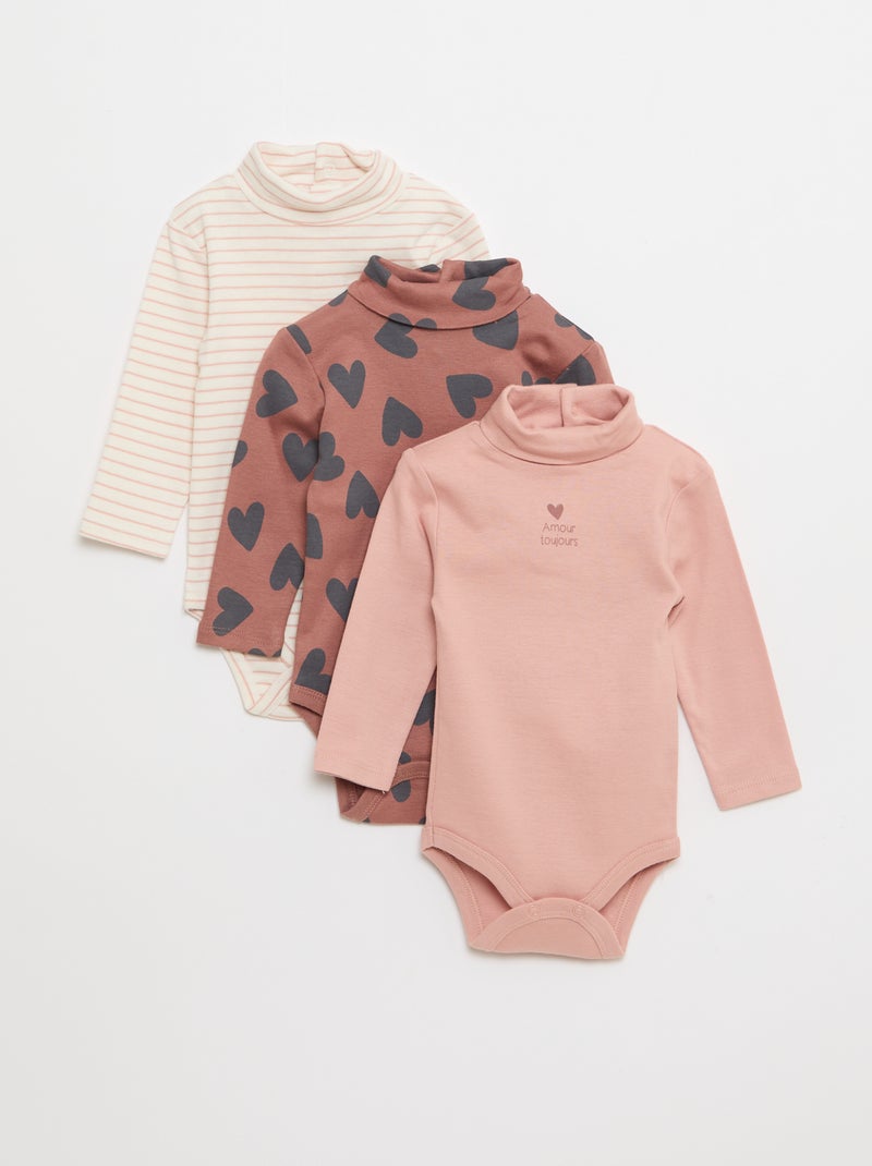 Lot de 3 bodies durable Rose - Kiabi
