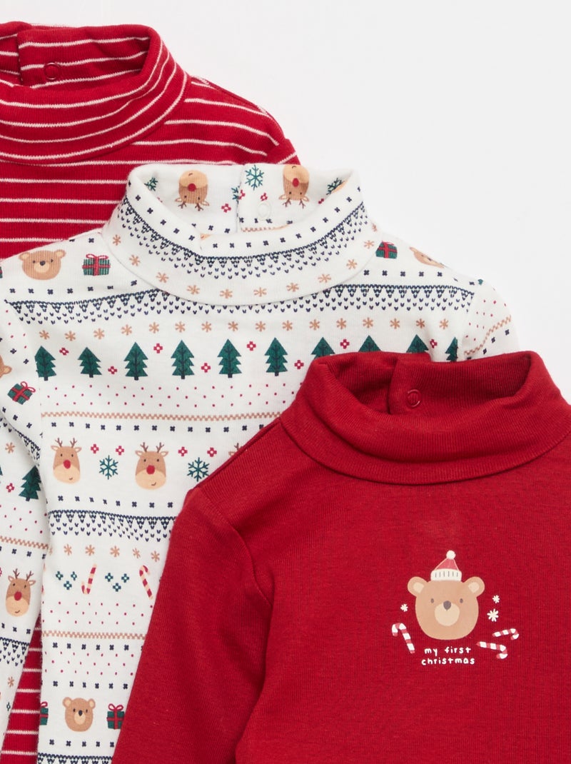 Lot de 3 bodies durable Rouge - Kiabi