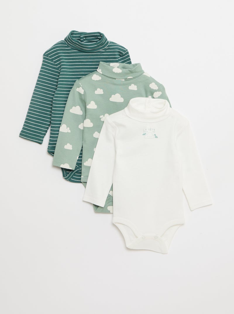 Lot de 3 bodies durable Vert - Kiabi