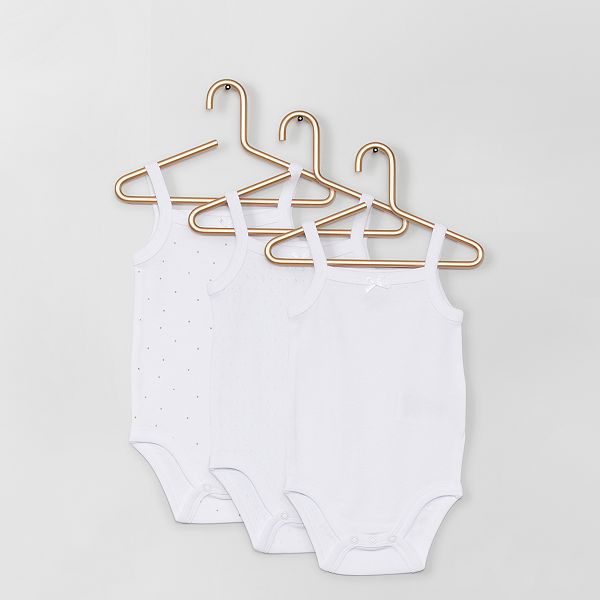 Lot De 3 Bodies Eco Concus Bebe Fille Blanc Kiabi 8 00