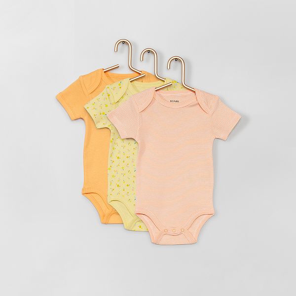 Lot De 3 Bodies Eco Concus Bebe Fille Jaune Kiabi 8 00