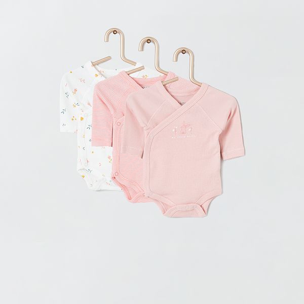 Lot De 3 Bodies Eco Concus Bebe Garcon Rose Kiabi 8 00