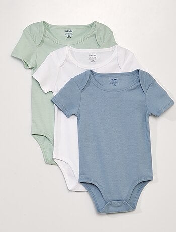 Lot de 3 bodies en coton - collection facile à enfiler