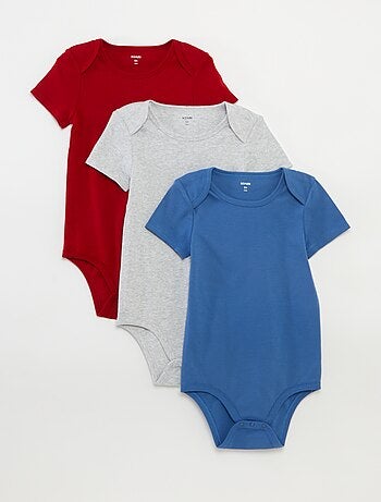 Lot de 3 bodies en coton - collection facile à enfiler