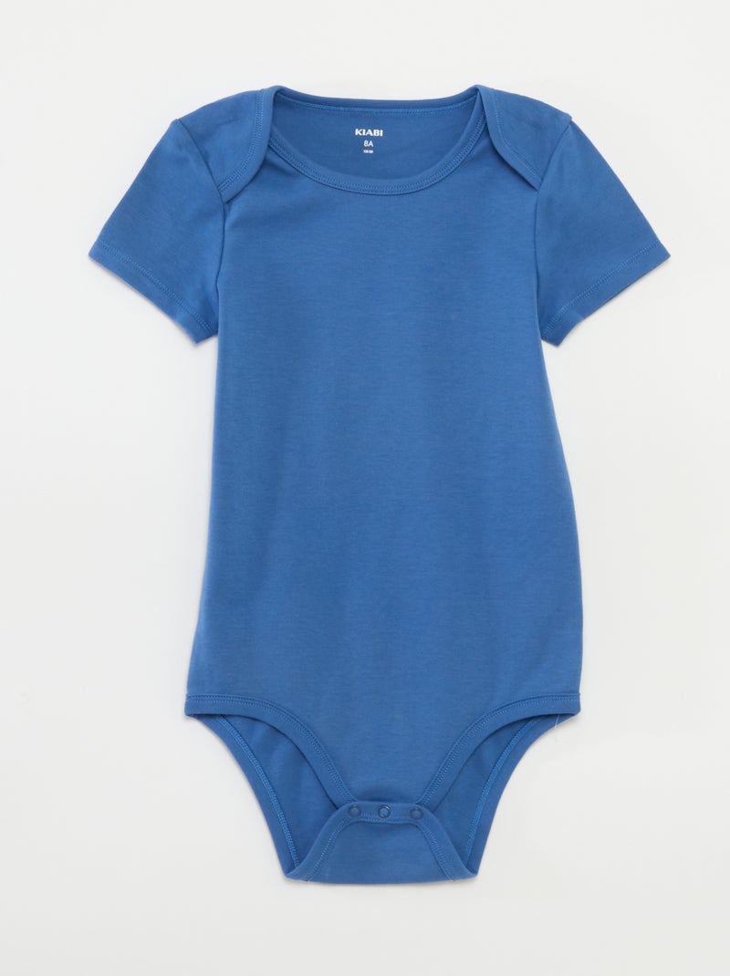 Lot de 3 bodies en coton - collection facile à enfiler BLEU - Kiabi