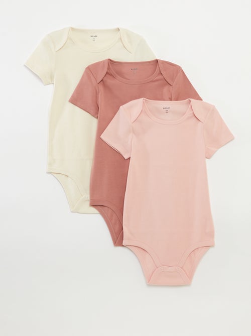 Lot de 3 bodies en coton - collection facile à enfiler - Kiabi