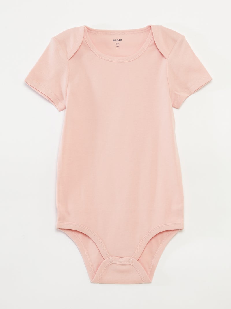 Lot de 3 bodies en coton - collection facile à enfiler ROSE - Kiabi