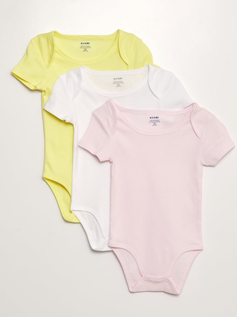 Lot de 3 bodies en coton - So Easy Jaune - Kiabi