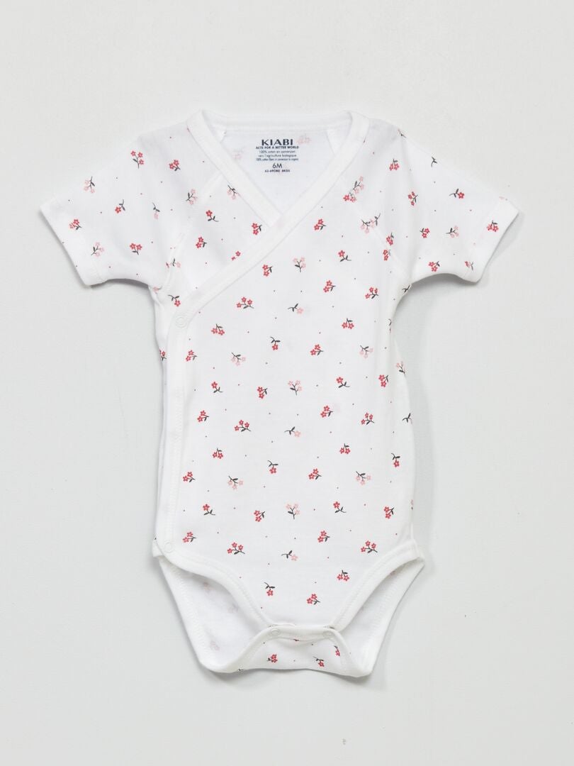 Lot de 3 bodies en coton Blanc/rouge - Kiabi