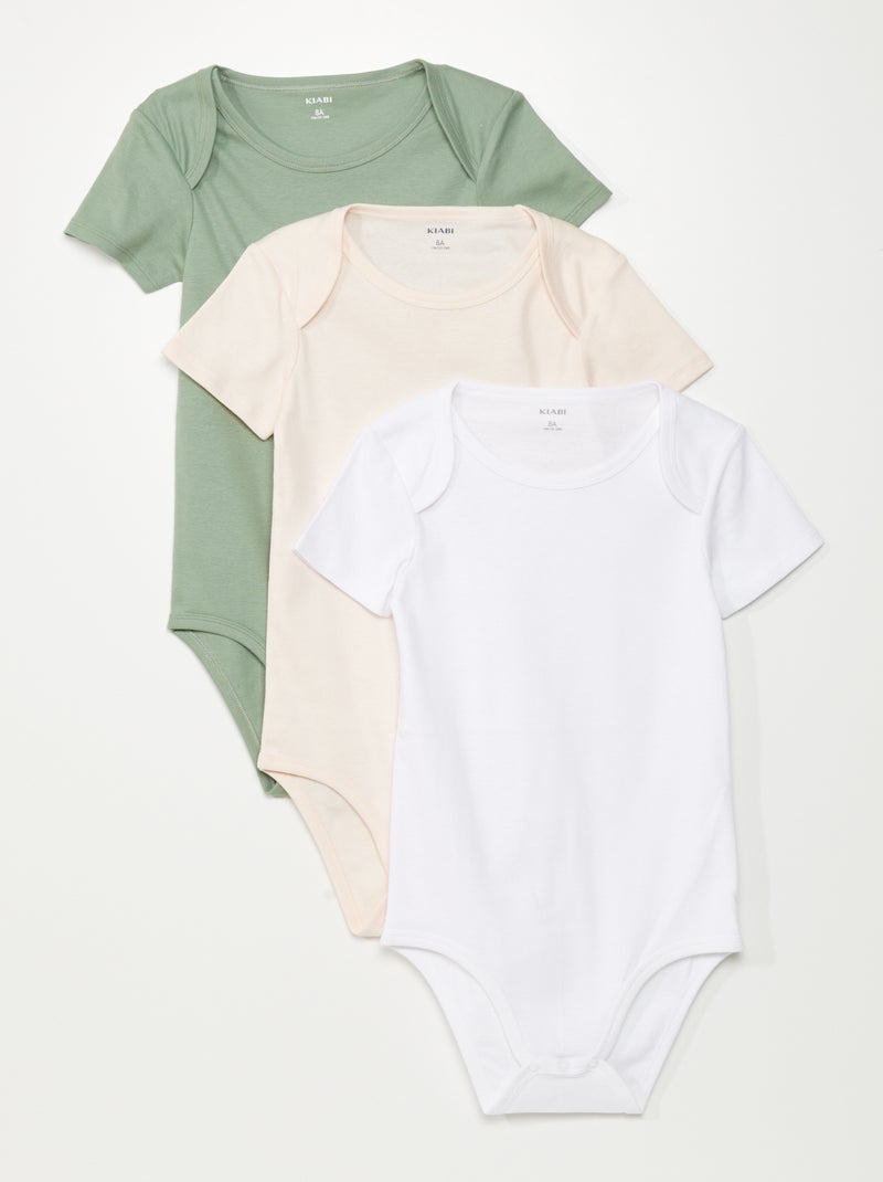 Lot de 3 bodies en jersey - So Easy Verre/blanc/rose - Kiabi