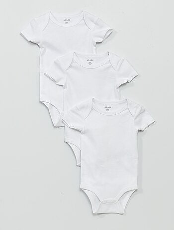 Body bébé blanc manches longues 3 mois TEX BABY : le lot de 3 bodies à Prix  Carrefour