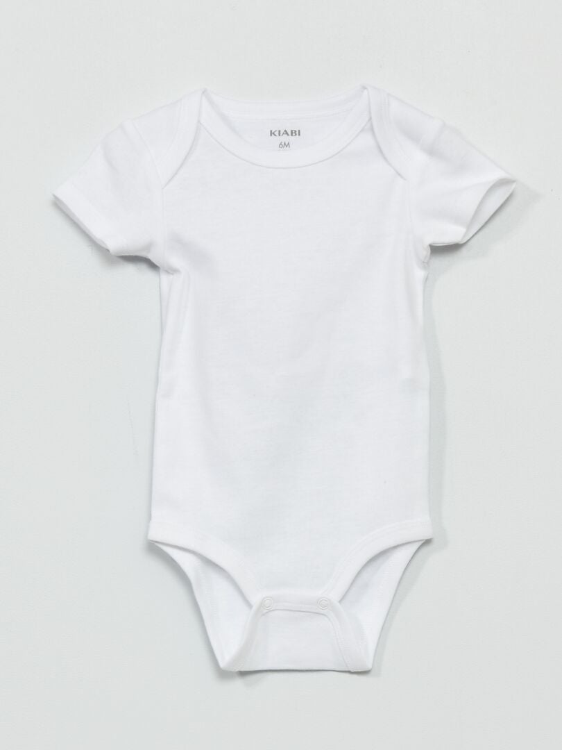 Lot de 3 bodies en jersey blanc - Kiabi