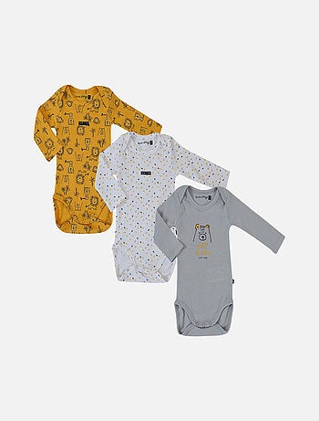 LOT DE 3 BODIES ENDRIX MANCHES LONGUES BEBE