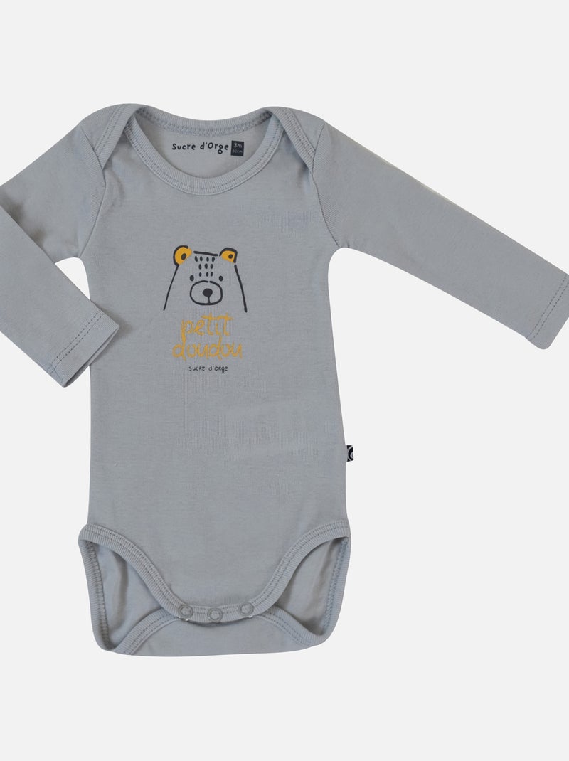 LOT DE 3 BODIES ENDRIX MANCHES LONGUES BEBE Jaune - Kiabi