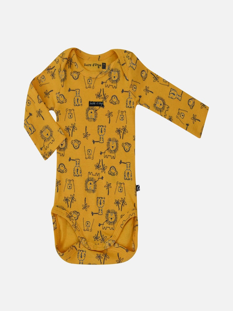 LOT DE 3 BODIES ENDRIX MANCHES LONGUES BEBE Jaune - Kiabi