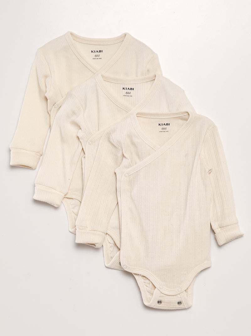 Lot de 3 bodies évolutif Beige - Kiabi