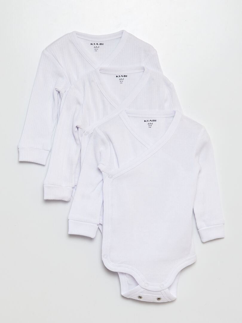 Lot de 3 bodies évolutif Blanc - Kiabi