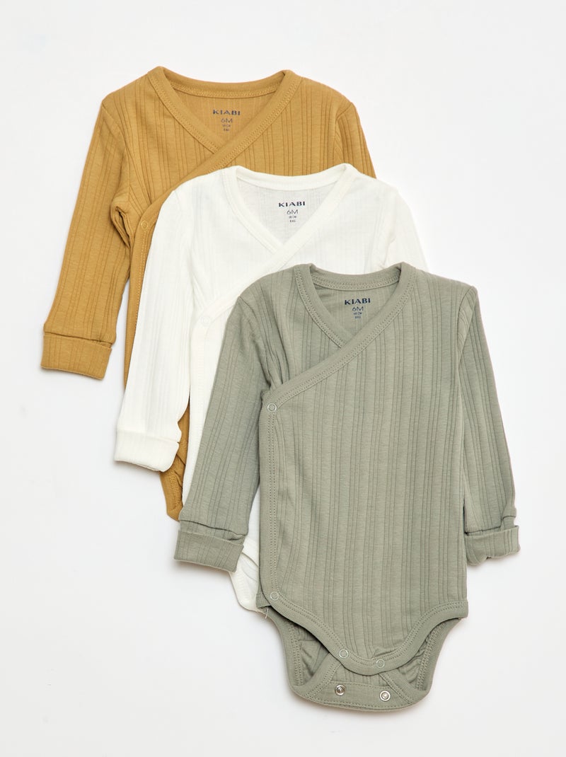 Lot de 3 bodies évolutif Vert - Kiabi