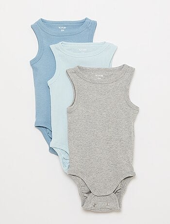 Lot de 3 bodies évolutifs à bretelles unis