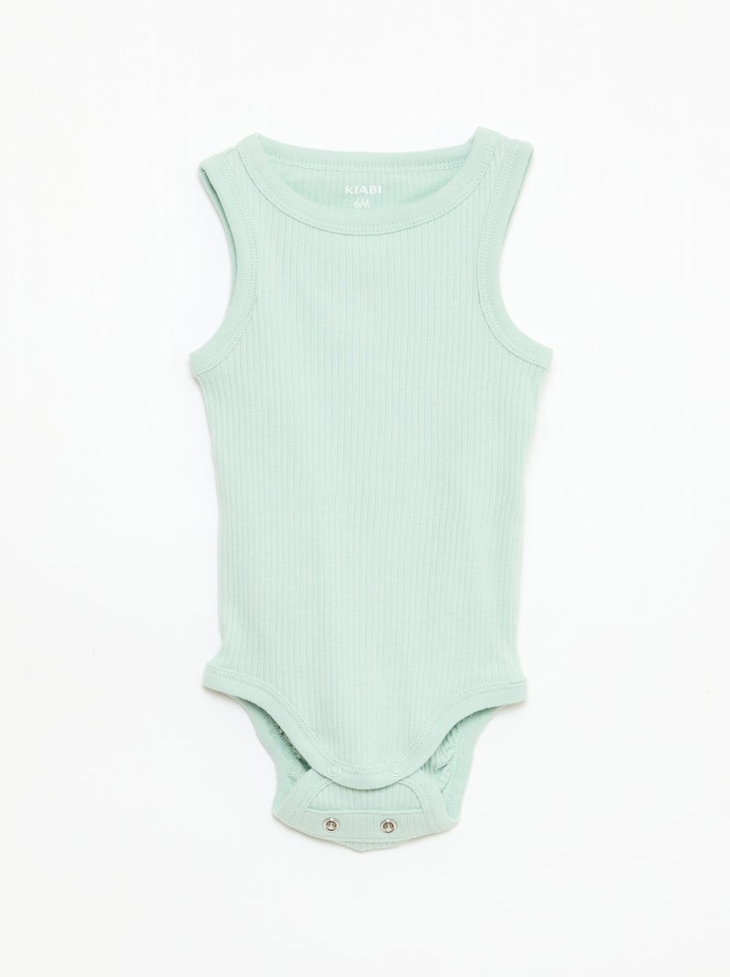 Lot de 3 bodies évolutifs à bretelles unis Jaune - Kiabi