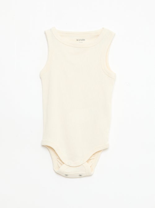 Lot de 3 bodies évolutifs à bretelles unis - Kiabi