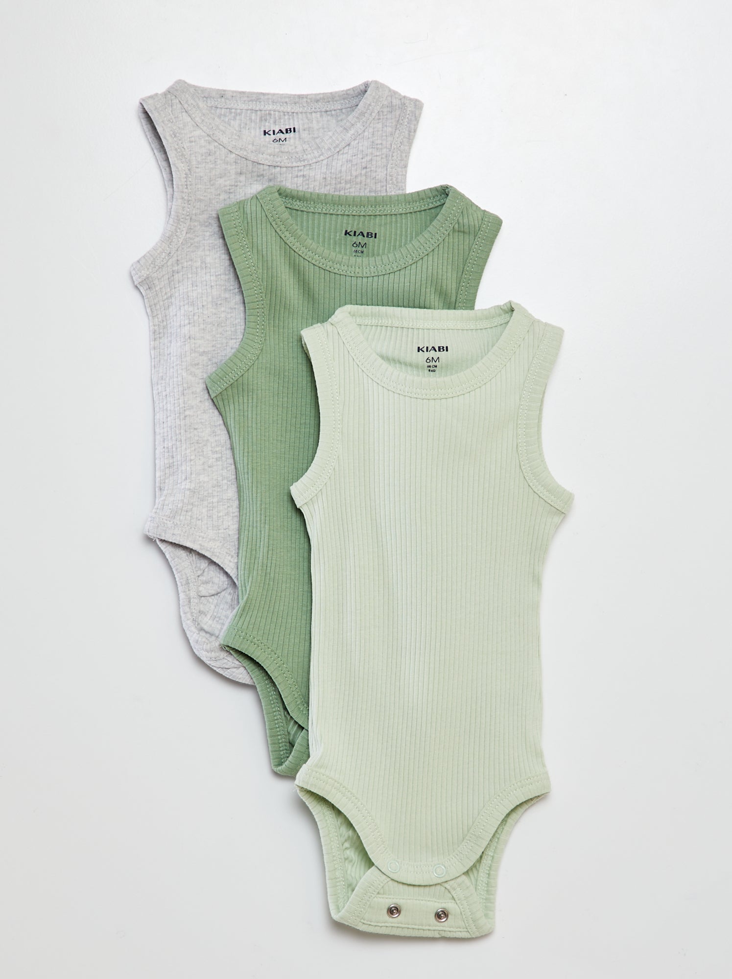 Lot De 3 Bodies évolutifs Naissance - 100% Coton Bio - Manches à Revers Et Double Pression à L'entrejambe - 12