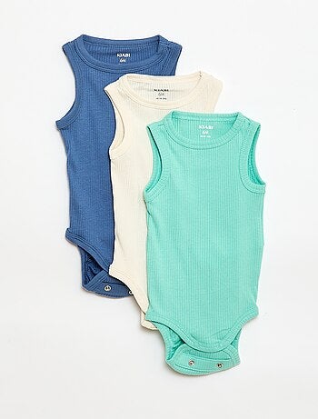 Lot de 3 bodies évolutifs à bretelles unis