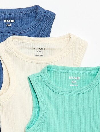 Lot de 3 bodies évolutifs à bretelles unis