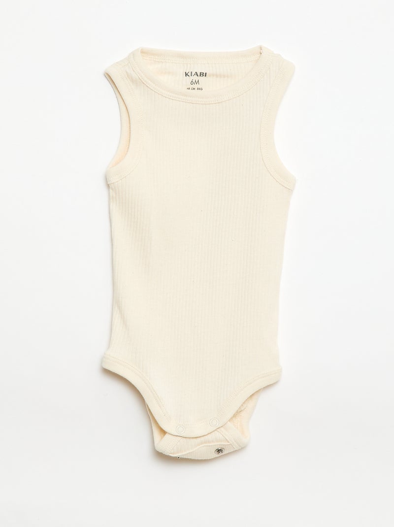 Lot de 3 bodies évolutifs à bretelles unis Vert - Kiabi