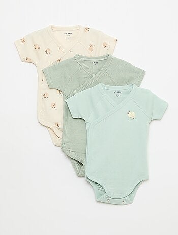 Lot de 3 bodies évolutifs à manches courtes