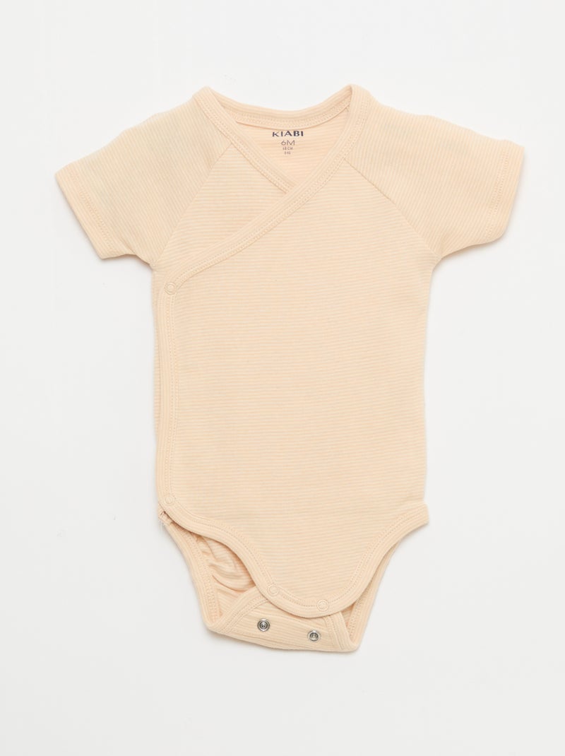 Lot de 3 bodies évolutifs à manches courtes Pêche - Kiabi