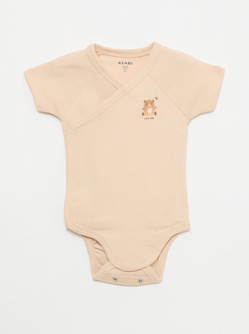 Lot de 3 bodies évolutifs à manches courtes Pêche - Kiabi