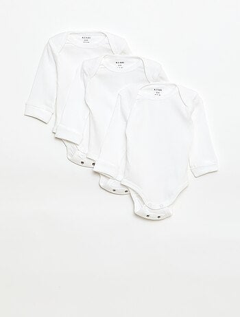 Lot de 3 bodies évolutifs col US et manches longues