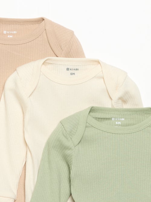 Lot de 3 bodies évolutifs col US et manches longues - Kiabi Lot de 3 bodies évolutifs col US et manches longues - Kiabi