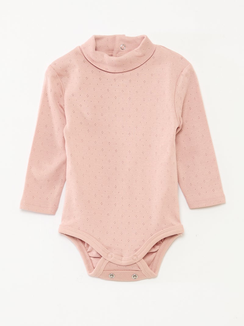 Lot de 3 bodies évolutifs en maille pointelle Violet - Kiabi