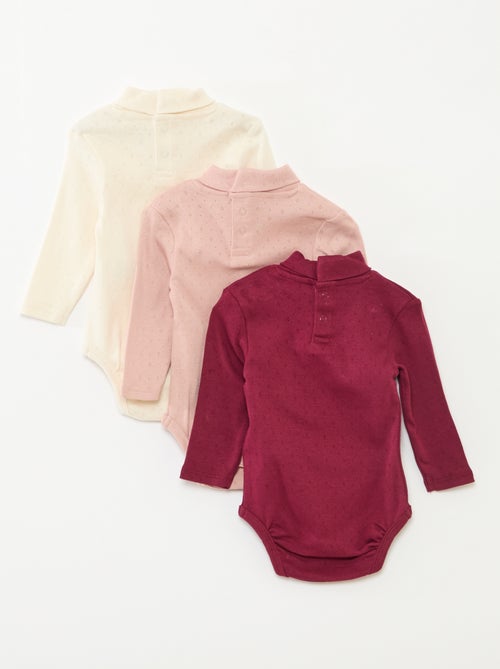 Lot de 3 bodies évolutifs en maille pointelle - Kiabi