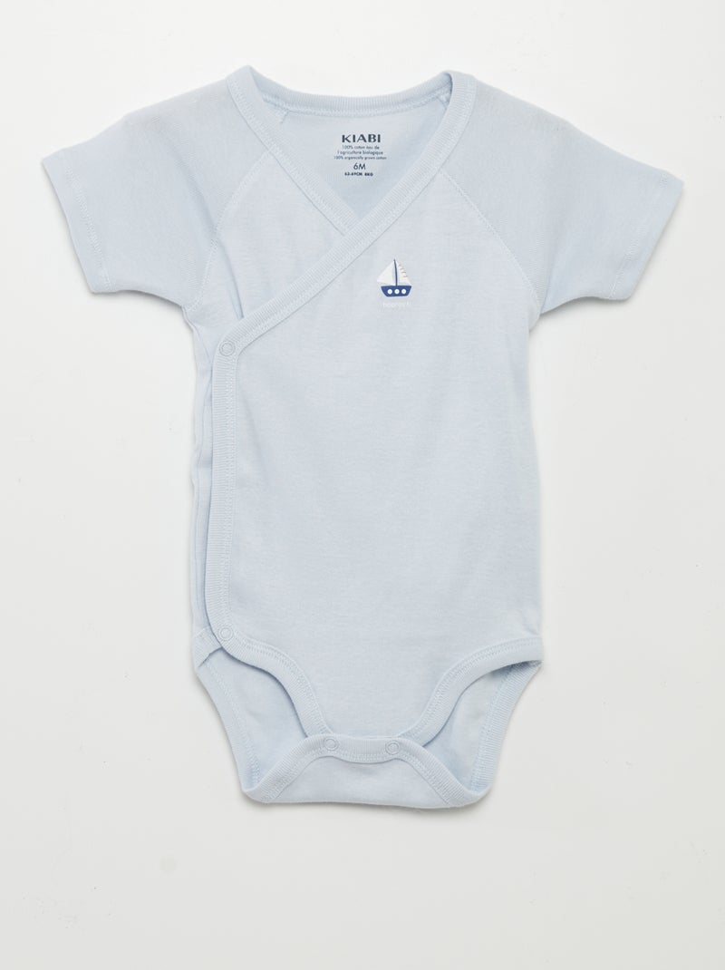 Lot De 2 Bodies Bébé Vertbaudet - Col Fantaisie Manches Courtes - Lilas Poudré - 95% Coton - Pour Un Confort Doux Et Sûr !