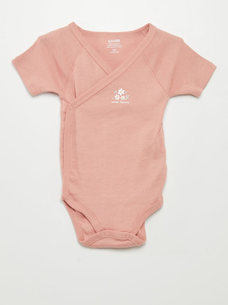 Lot de 3 bodies fantaisie Rose pâle - Kiabi