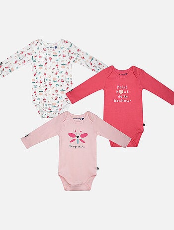 LOT DE 3 BODIES GALATEE MANCHES LONGUES BEBE