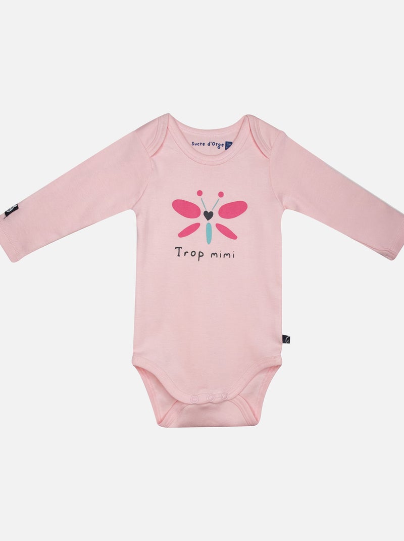 LOT DE 3 BODIES GALATEE MANCHES LONGUES BEBE Rose - Kiabi