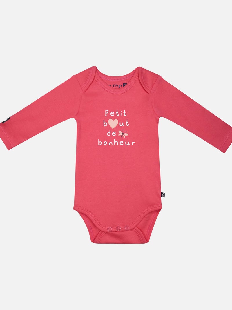 LOT DE 3 BODIES GALATEE MANCHES LONGUES BEBE Rose - Kiabi