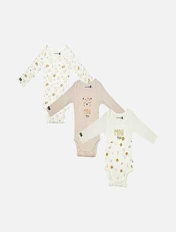 LOT DE 3 BODIES GEREMI MANCHES LONGUES BEBE