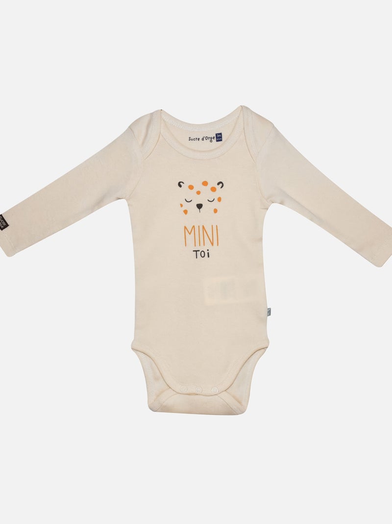 LOT DE 3 BODIES GEREMI MANCHES LONGUES BEBE Beige - Kiabi