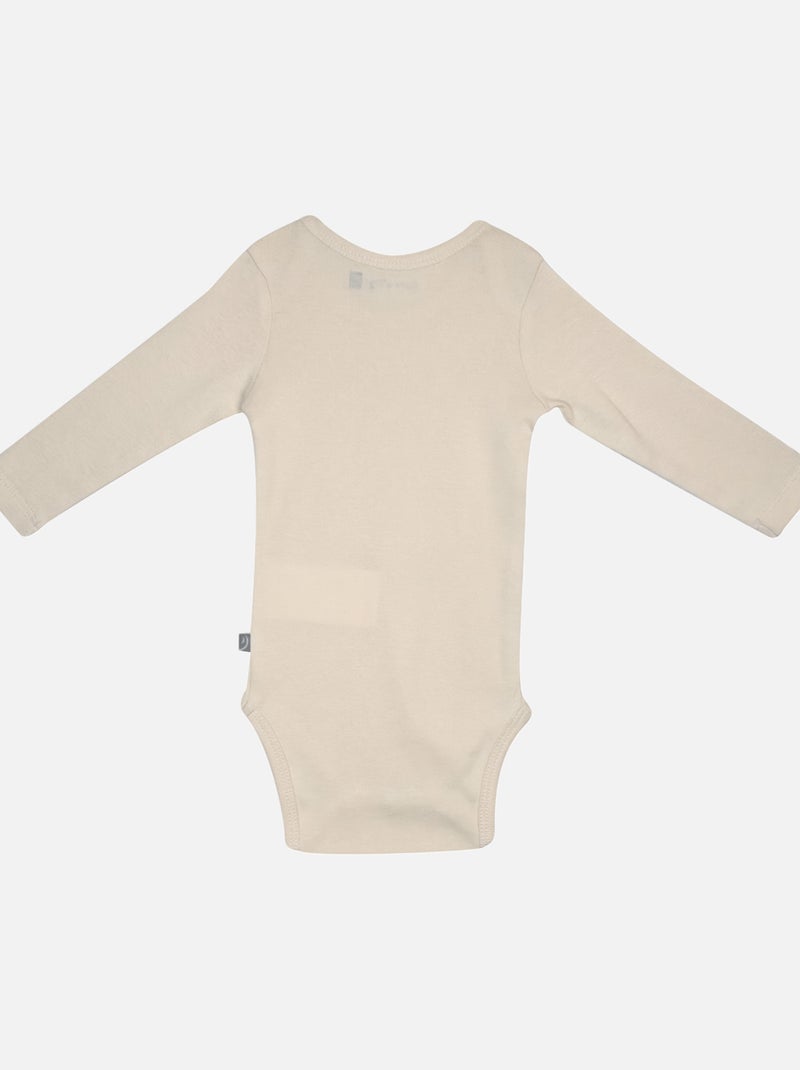 LOT DE 3 BODIES GEREMI MANCHES LONGUES BEBE Beige - Kiabi