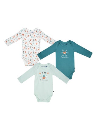 LOT DE 3 BODIES GUSTAVE MANCHES LONGUES BEBE