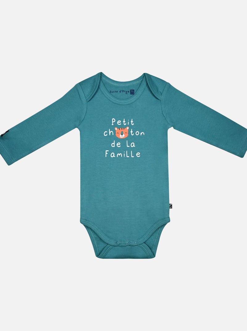 LOT DE 3 BODIES GUSTAVE MANCHES LONGUES BEBE Vert - Kiabi